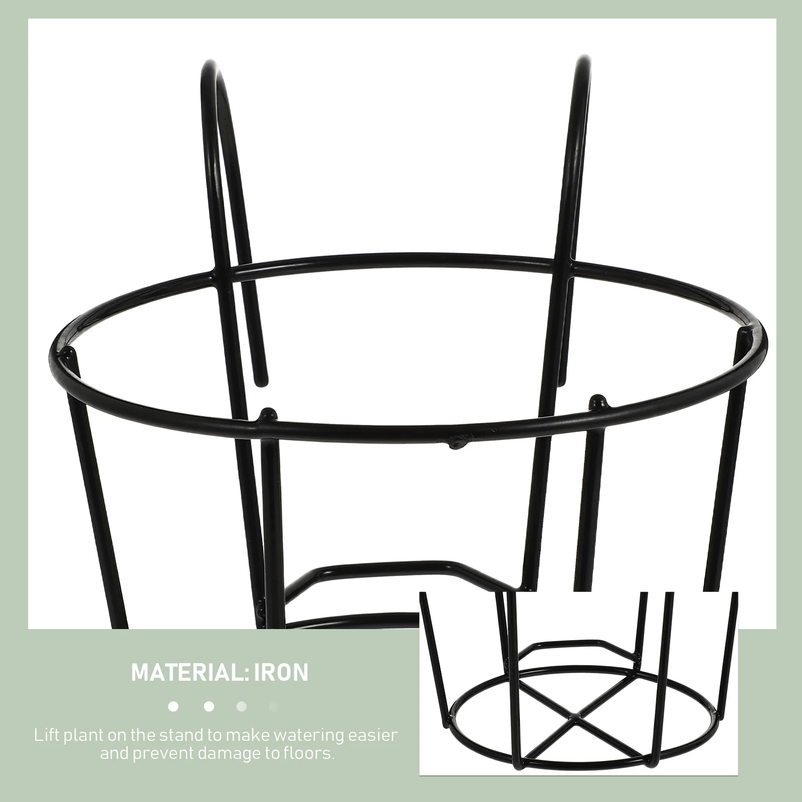 

2 Pcs Planter Flowerpot Bracket Stand Hook Black Container Pots Indoor Shelf Railing Frame Holder