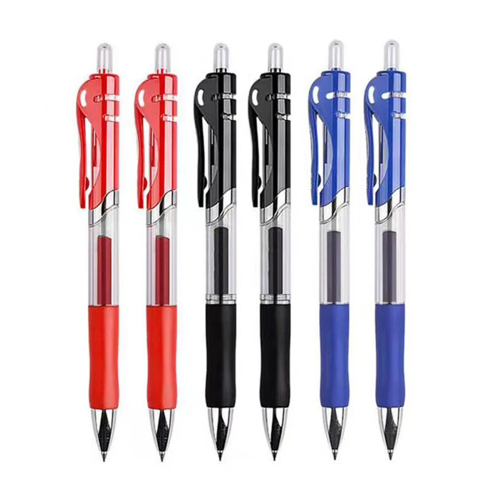 

50 Pcs Blue Black Red Don't Fade for Long European Standard Press Type Ballpoint Pen Gel Ink Pens Stationery Office Supplies