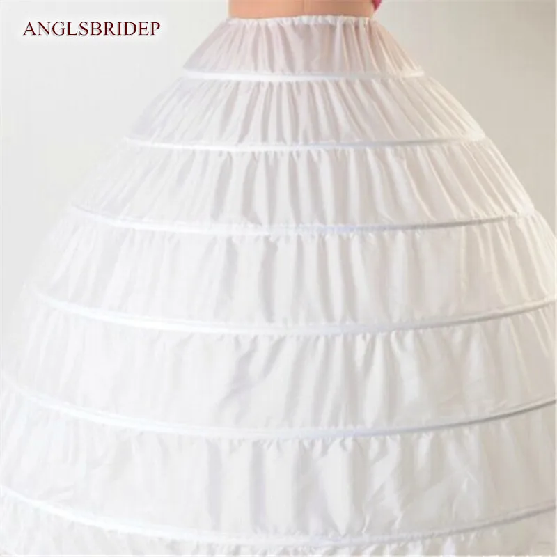 

ANGELSBRIDEP CHeap 6 Hoops Petticoats Bustle for Ball Gown Wedding Dresses Underskirt Bridal Accessories Bridal Crinolines Hot