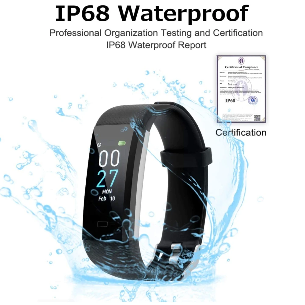 

Runmifit Новинка S5 фитнес-трекеры второго поколения водонепроницаемые IP68 с пульсометром и монитором сна