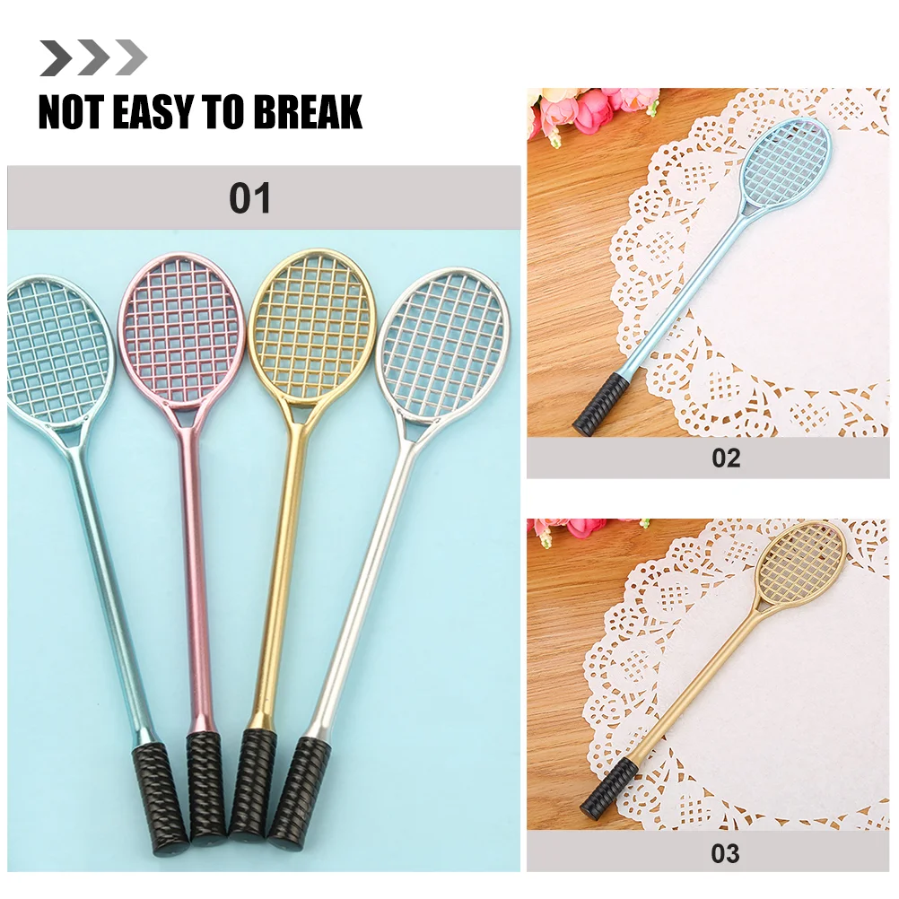 20 Pcs Signature Gel Pen Badminton Racket Writing Ink Stationery Cute Child Smoothest