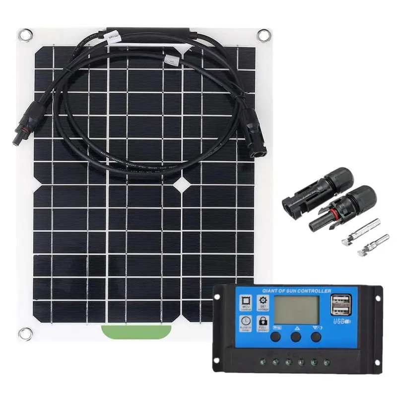 

Solar Panel Kit Flexible Monocrystalline Solar Panel 300 Watt Monocrystalline Module 40A PWMs Charge Controller For Outdoor RV