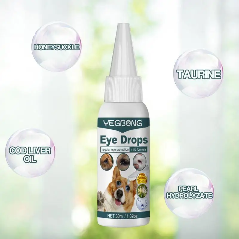 30 Ml Pets Eye Care Drops For Dogs Cats Eyes Tear Stain Removing Dirt Anti-inflammatory Bactericidal Safe Pet Clean Supplies