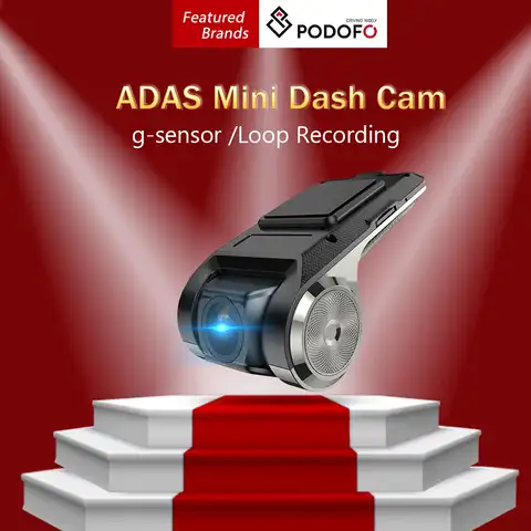 Podofo ADAS Автомобильные видеорегистраторы Android мультимедийный плеер Full HD DVR видеорегистратор камера LDWS Мини авто рекордер 720P USB TF Авто рекордер