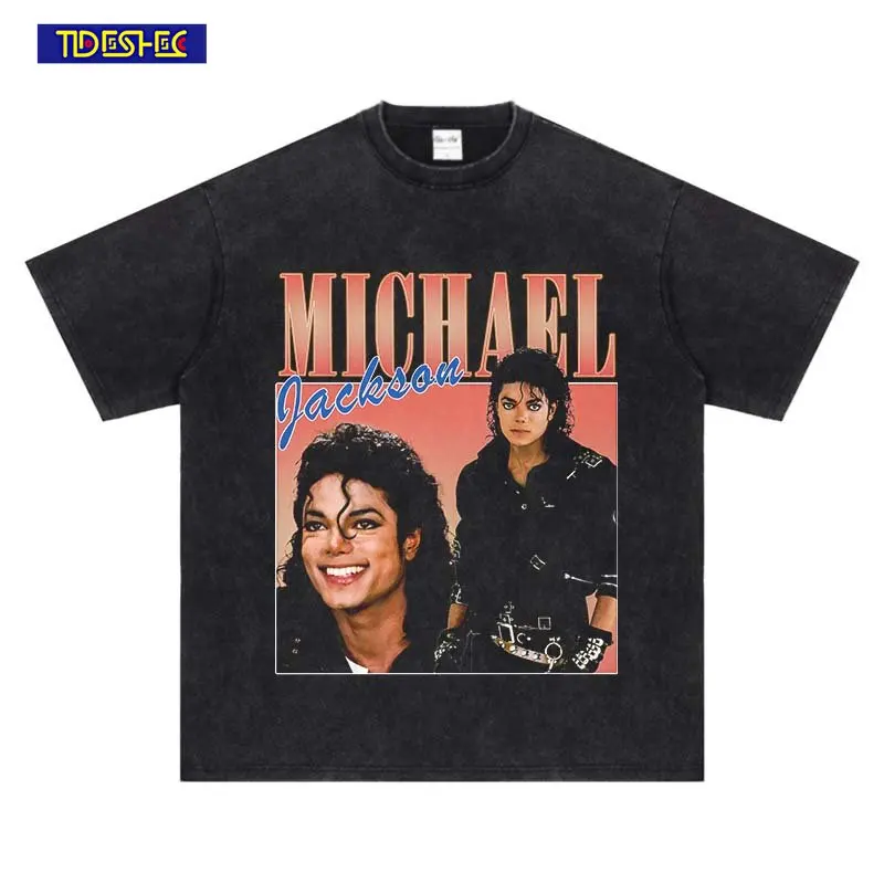 

2023 Hip Hop Classics Singer Portrait Print T Shirts Men Vintage Washed Top Tees Summer Harajuku Streetwear Short Sleeve T-shirt