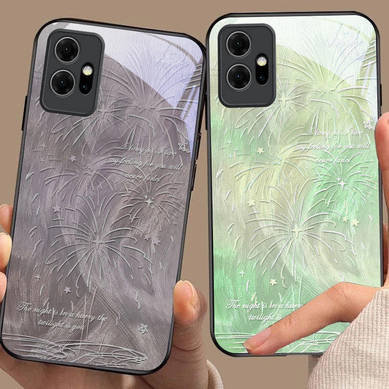 Фото Чехол для телефона из черного стекла Healing Enchanting Aura для Vivo Y16, Y76, Y75, Y52, Y72, Y55, Y72 5G, Y100, Y33s 4G, Y03, Y36, Y35, iQOO 12, Z9 Turbo №4