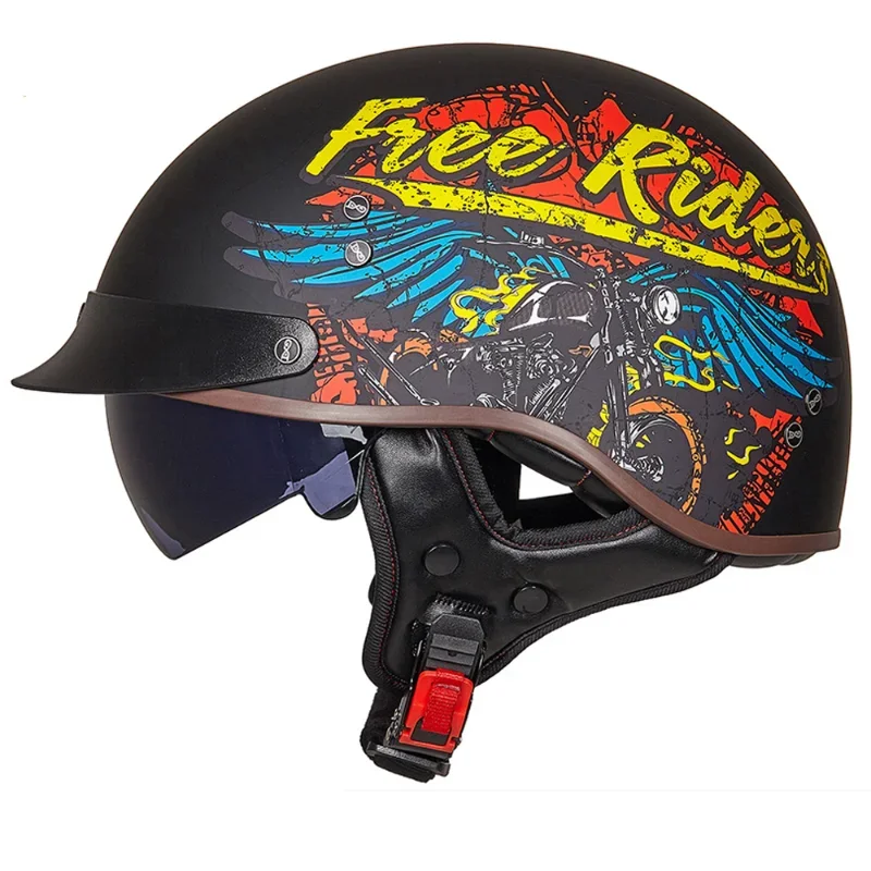 

Motorcycle Helmet Four Seasons Retro Motocross Half Helmet DOT Moto Certification Casco Moto Helmet Motorcycle Accessories