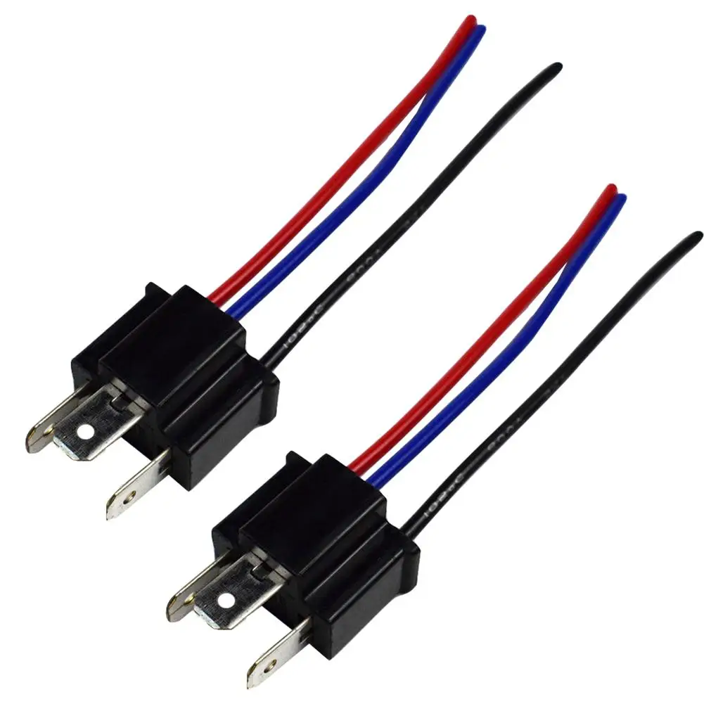 

2pcs 9003 H4 Bulb Socket Wiring Wire Harness Headlight Male Plug Adapter Connector Headlamp Connector Head/Mother Head