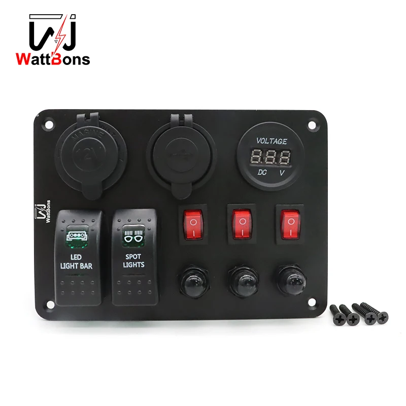 

12-24V General Purpose Saloon Car OFF-Road Modified Boat Combination Switch With Overload Protection Charger