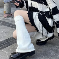 winter leg warmers black goth gyaru y2k accessories gothic lolita knit socks women dancing cute legs warmers