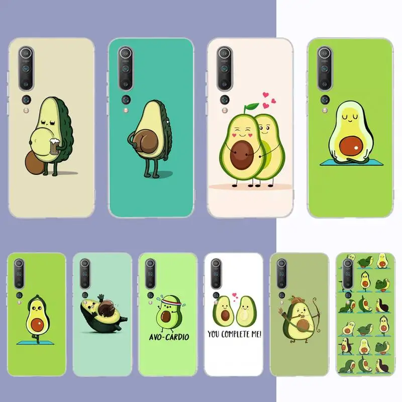 

FHNBLJ Avocado Yoga Phone Case for Samsung S21 A10 for Redmi Note 7 9 for Huawei P30Pro Honor 8X 10i cover
