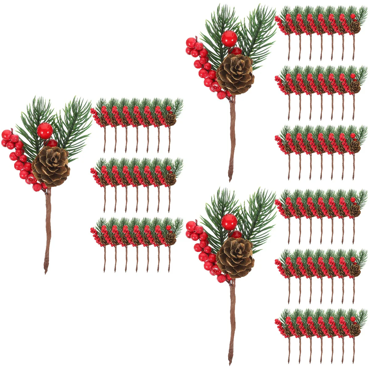 

Berry Artificial Christmas Stems Pine Picks Berries Flower Branches Tree Faux Decor Holly Gift Red Winter Bunch Box Simulated