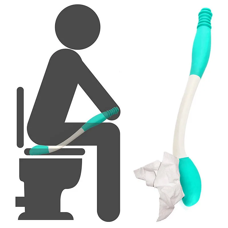 

Toilet Aid Tool Wiping Wand Bottom Bum Wiper Toilet Cleansing Aid Elderly Pregnant Woman Disability Handled Tissue Grip Helper