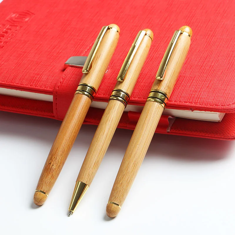 

Bamboo Wood Handle Ballpoint Pen Business Office Fountain Pen School Student signing Writing Rollerball Pen Office Stationery