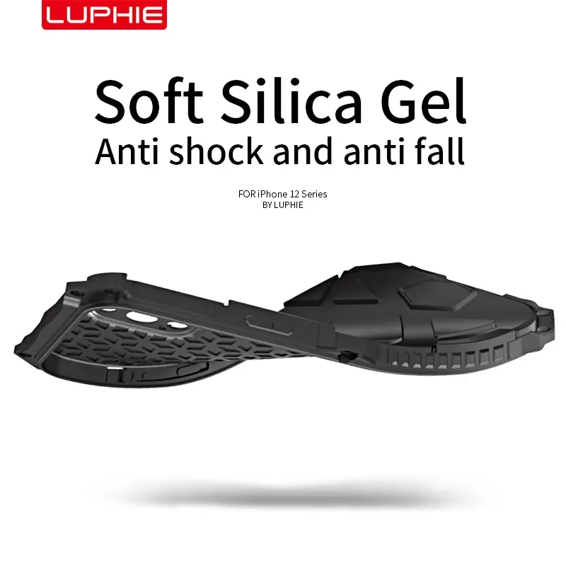 LUPHIE алюминиевый металлический силиконовый противоударный чехол для iPhone 16 15 14 13 12