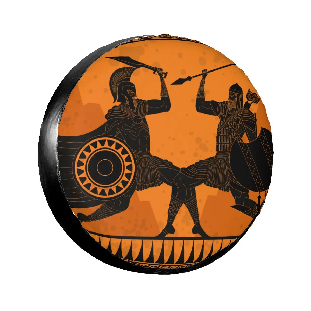

Car Spare Tire Cover Spartan Fighting Persian Ancient Greek Polyester Auto Wheel Tire Storage Bag Vehicle Tyre Dust-proof