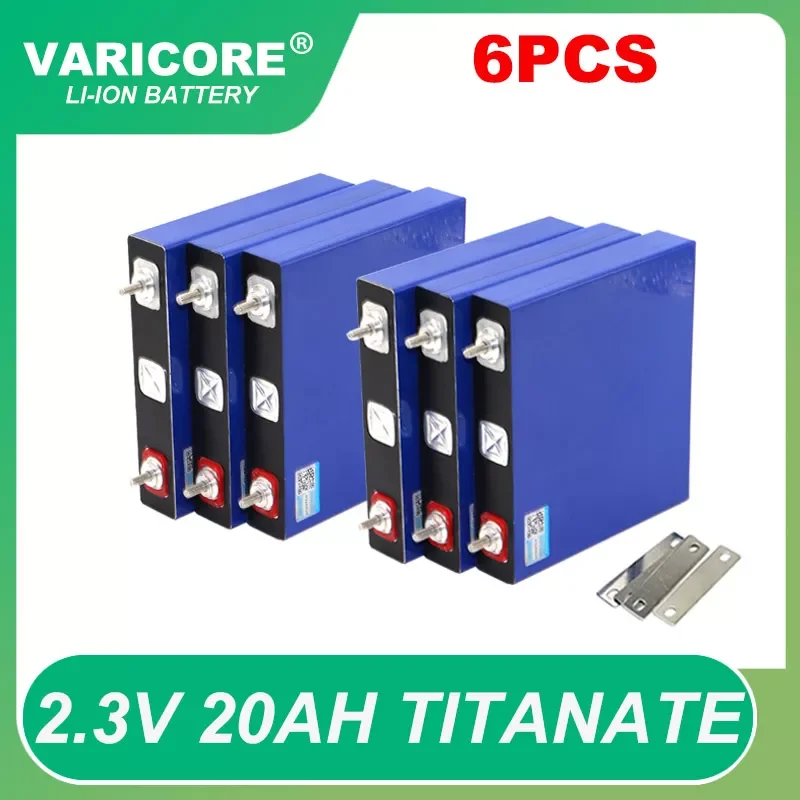 

6pcs 2.3V 20Ah lithium Titanate battery LTO 10C discharge 20000 Cycle DIY 12V 24V low temperature resistant batteries Tax Free