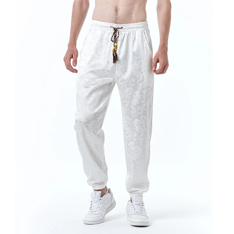 

2022 Autumn Leisure Drawstring Tie-up Pants Men Fashion Elastic Waisted Jogging Pants For Mens Casual Solid Long Trousers Spring