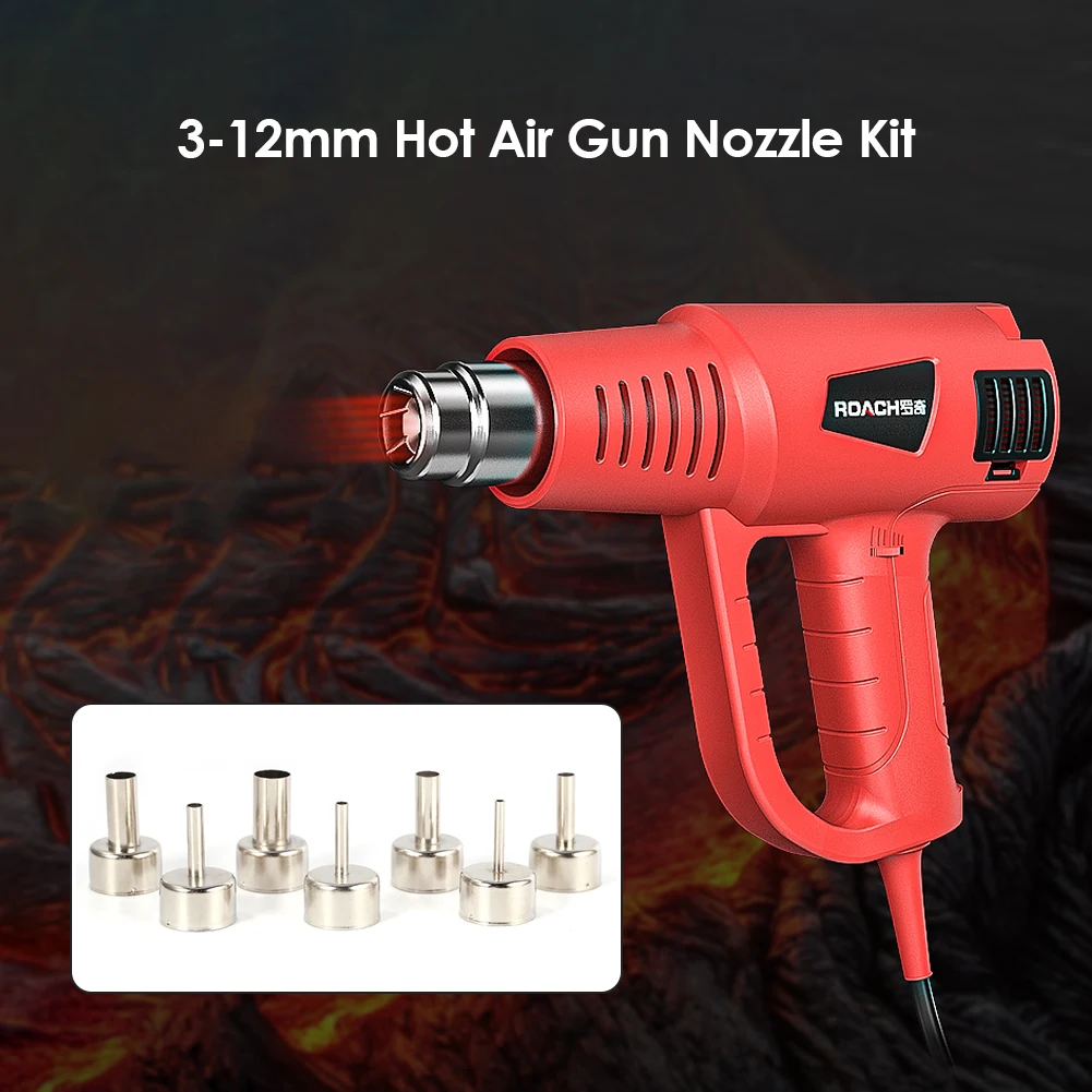 

7pcs/Set Station Gun Blower Round Nozzles 3-12mm Universal Hot Air Gun Nozzle Kit for 858D Welding Soldering Tool