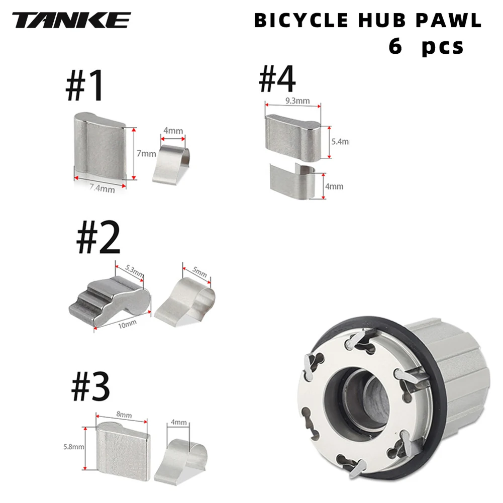 

6Pcs Bicycle Freehub 6 Pawl Bike Hub Pawls Universal Spring Claw Accessories Stainless Steel Cassette Hubs MTB Cycling Parts