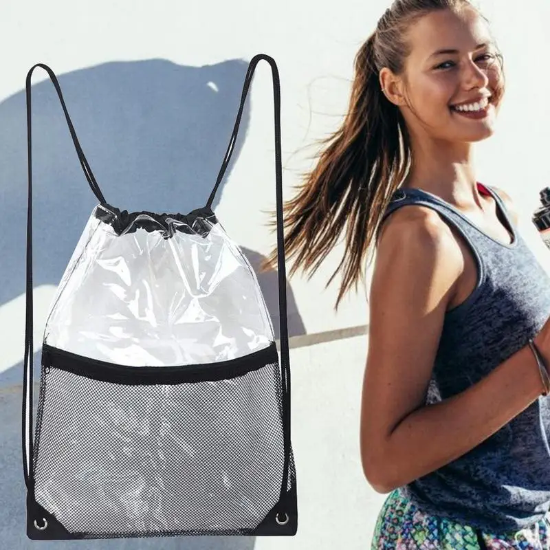 

Sports Waterproof Drawstring Bags Bag Clear Backpack Pull Rope Men Female Oxford Gym Casual Bag Dropshipping
