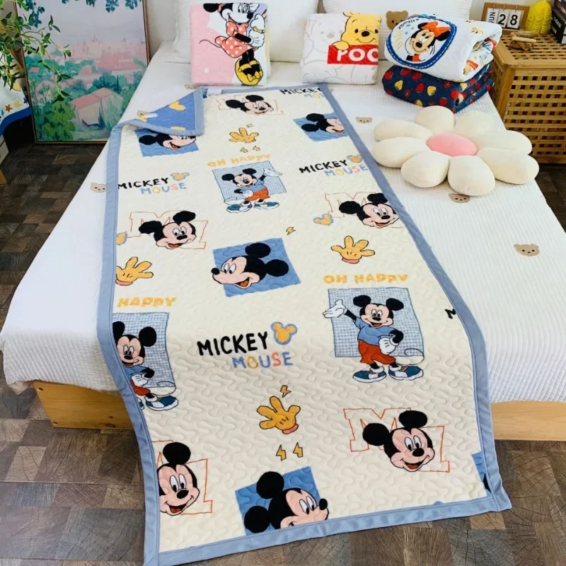 

Disney Mickey Mouse Winnie the Pooh TWIN cartoon plush sheets children's bed bed cover warm thickened sheets Christmas gift
