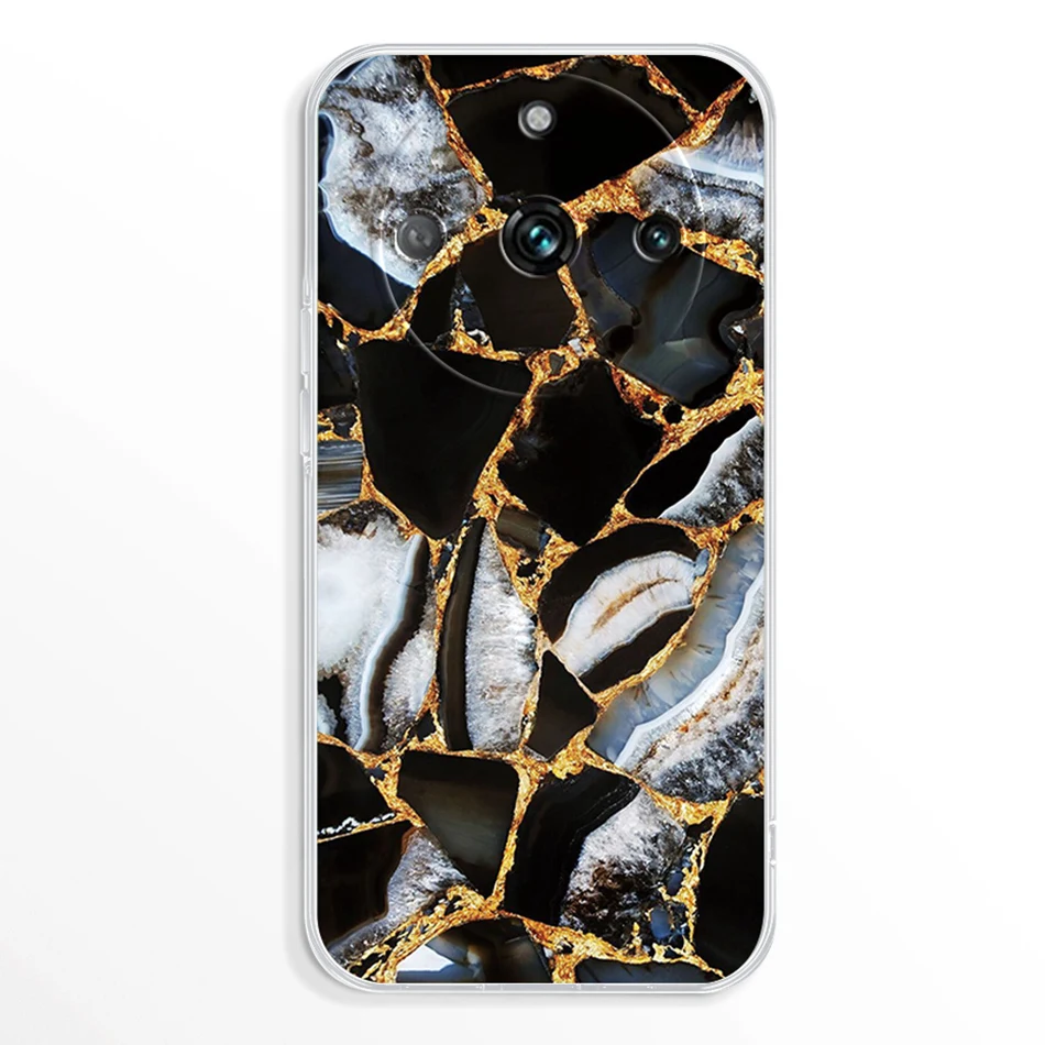 Флейта для Realme 11 Pro Plus чехол Мраморная Прозрачная мягкая силиконовая Обложка из