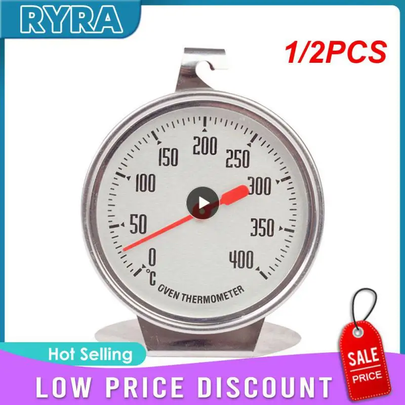 

1/2PCS Celsius New Stainless Steel Oven Thermometer Hang Or Stand Large Dial Baking BBQ Cooking Meat Food Temperature