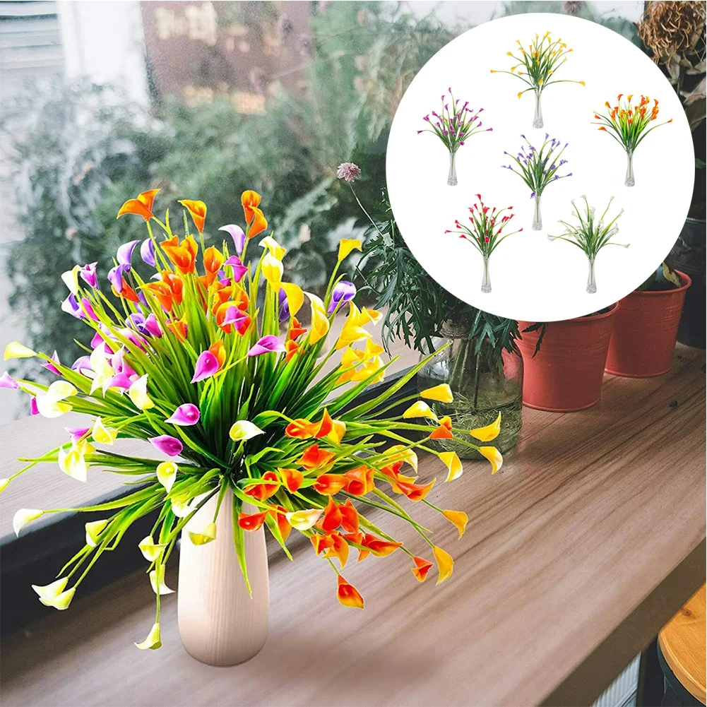 

Artificial Flower Lily Tulip Flowers Fake False Plastic Plants Grass Garden Outdoor Bouquet Artificial Calla Lily 1pc