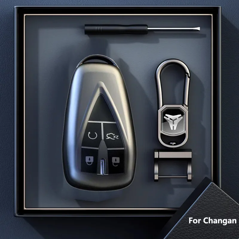 

Новый титановый серый чехол для автомобильного ключа Changan CS35PLUS CS35 Plus CS55 PLUS CS75 PLUS Eado UNI-T UNI K Oushang X5 X7 EV Key Cover