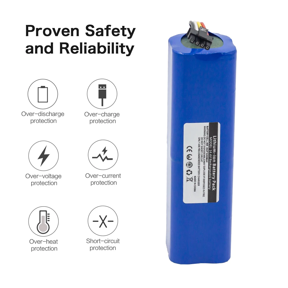 Литий-ионный аккумулятор 14 8 В 5200 мАч/7000 мАч 18650 для робота-пылесоса Xiaomi Mijia 2-й roborock