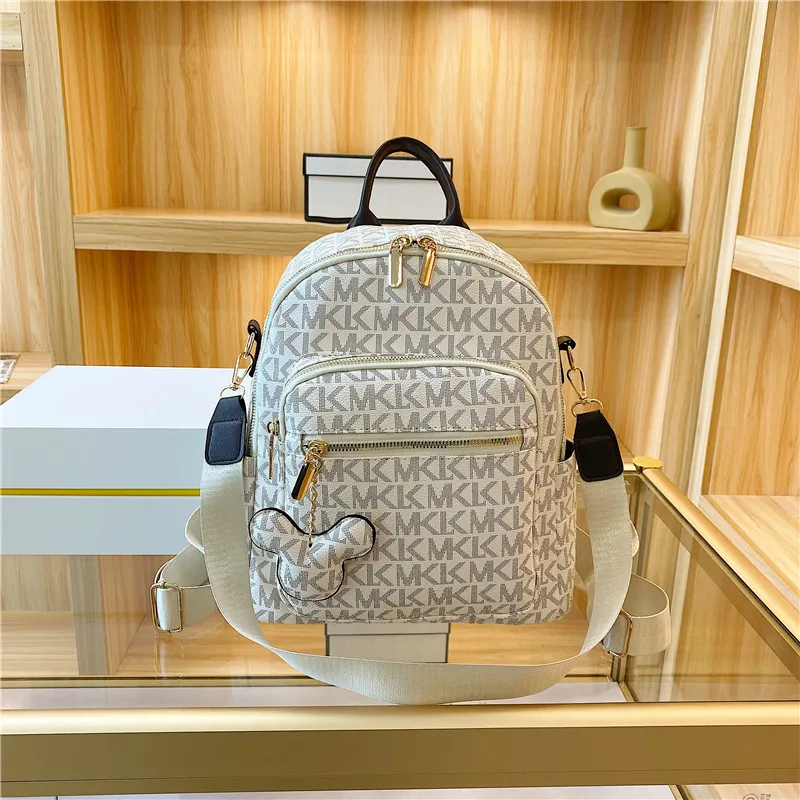 

Backpack Women's 2023 New Fashion Student Simple School Messenger Bag Leisure Hiking Travel Genuine Leather Soft Backpack