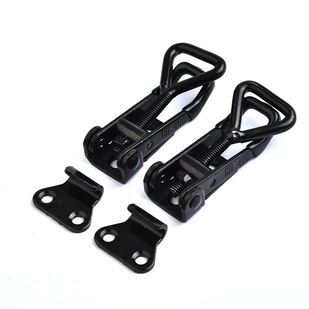 

4pcs GH-4001 Black Adjustable Toggle Clamp Steel Hasp Catch Clip Quick Fixture 220lbs Furniture Hardware Parts For Cabinets