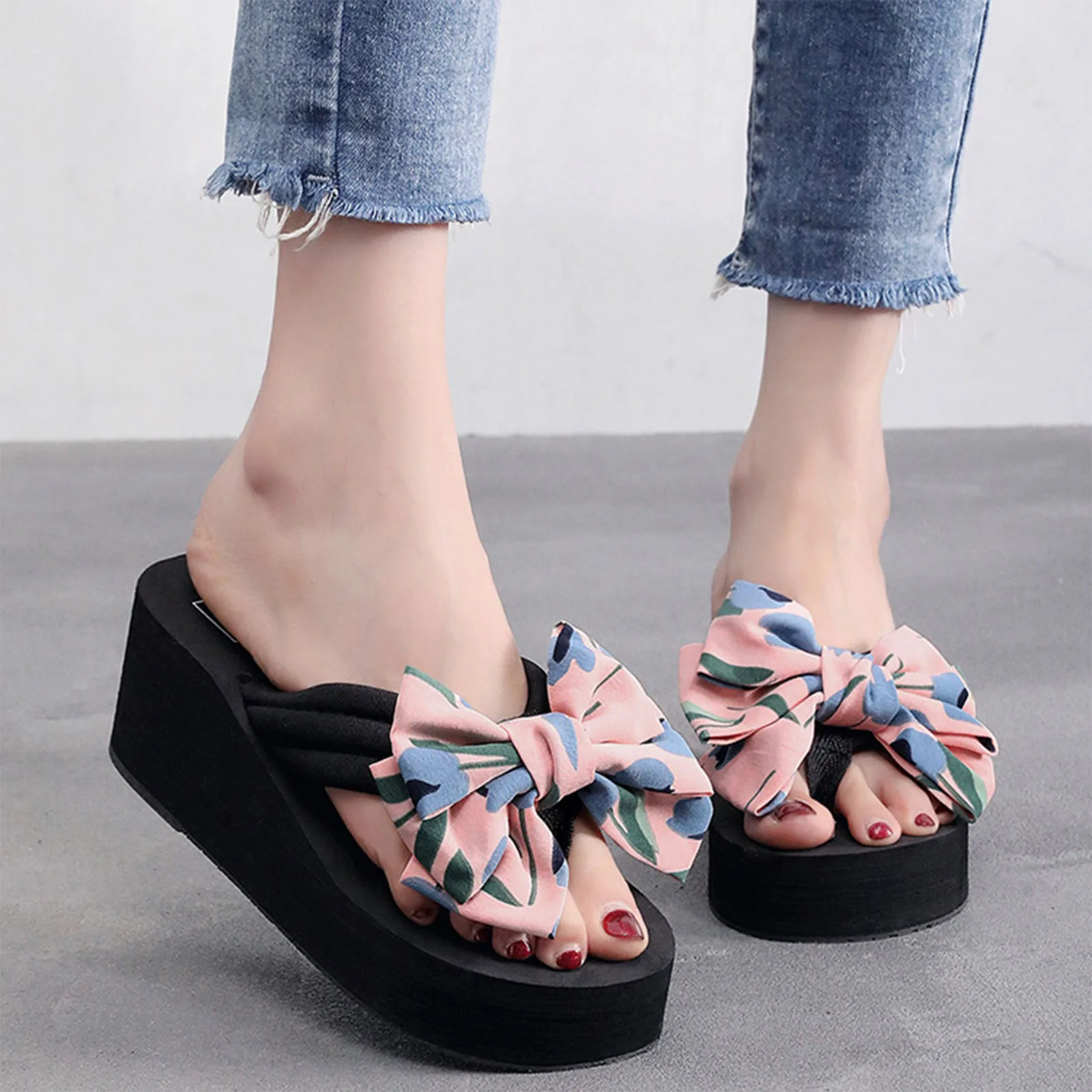 Female Flip Flops Women Summer Sandals Beach Women Slippers High Heel Shoes  For Women Platform Wedge Slippers Chaussure Femme - купить по выгодной цене  | AliExpress