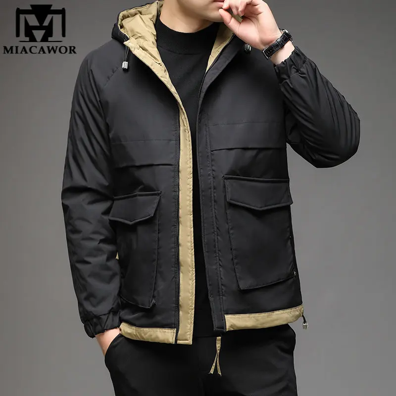 New Winter Warm Down Jackets Men High Quality Thick Hooded Windproof Parka Coat Casual Overcoat Plus Size Streetwear J802