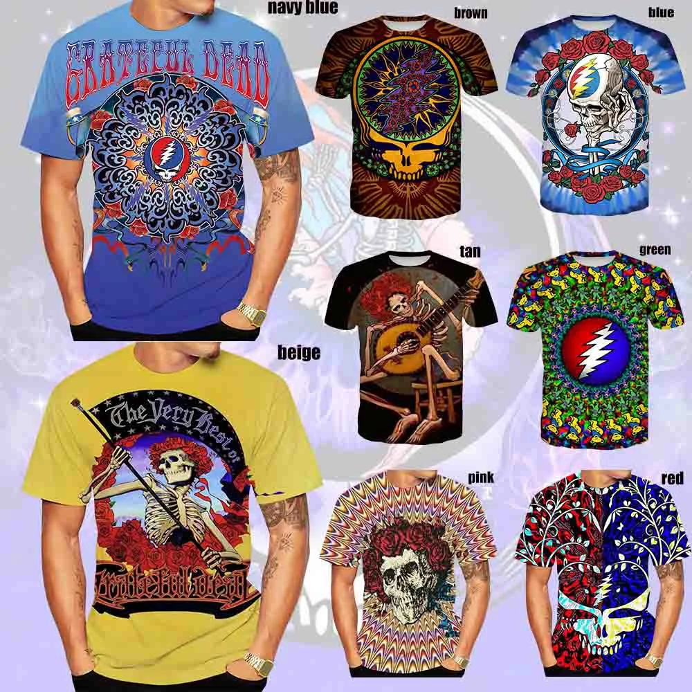 

Fashion 3D Print Grateful Dead T Shirt Men's and Women's Cool Short Sleeves Casual Summer Tops
