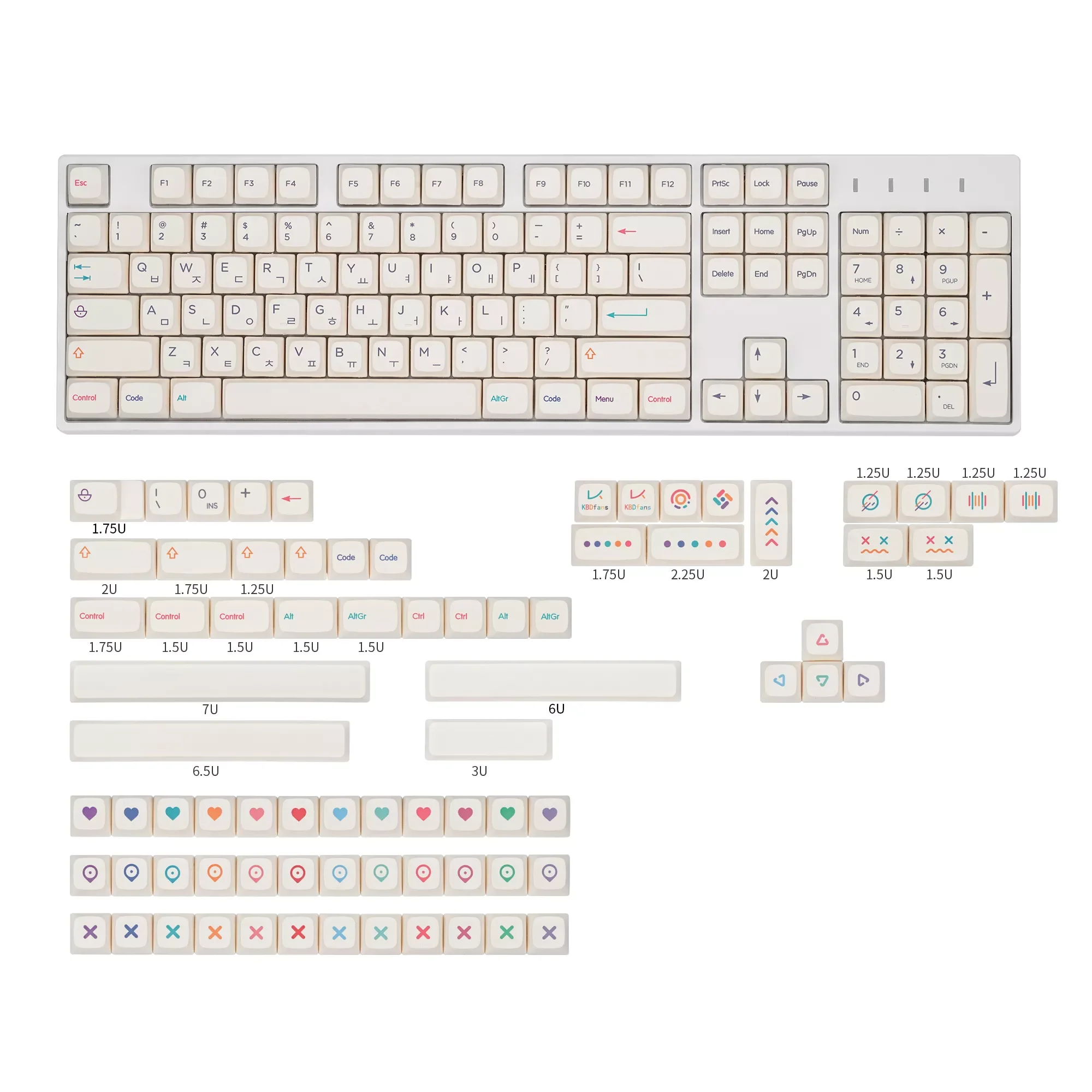

2022 KBDfans NP PBT Crayon Milky White Korean Keycaps Set