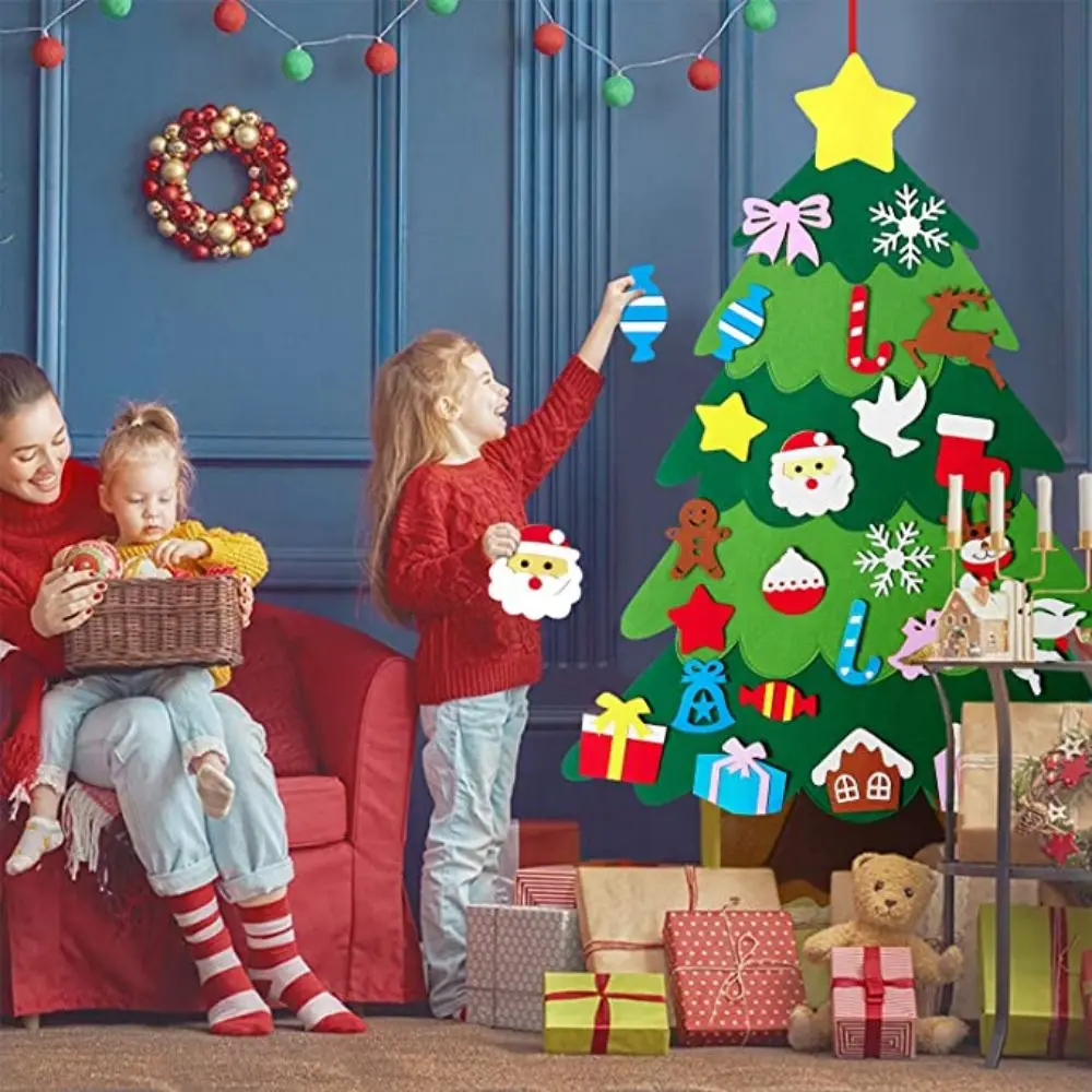 

Новогодняя елка DIY войлочная Рождественская елка Merry 2023 Рождественское украшение Рождественский подарок Санта Клаус рождественские украше...