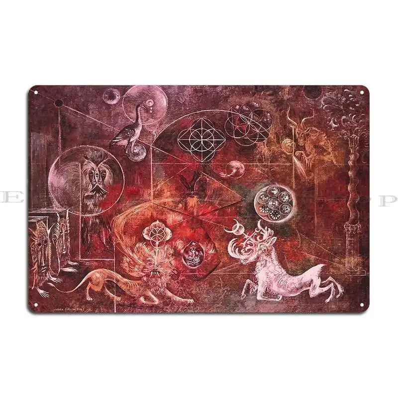 Металлический плакат Леонора Каррингтона декоративный персонаж Настенный декор