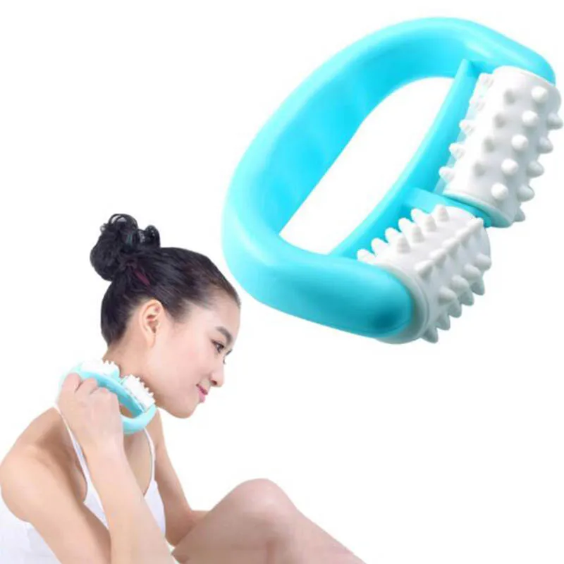 

D glyph hand shank body massager with double plastic roller massager manually neck massager back massager