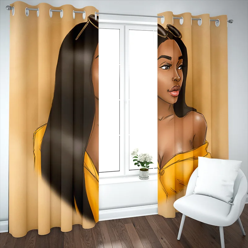 

Thickened blackout fabric curtains anime cartoon digital printing curtains bedroom living room