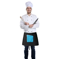 black waitress apron stain resistant server waist apron 3 pockets waist apron suitable for kitchen restaurant home gardens