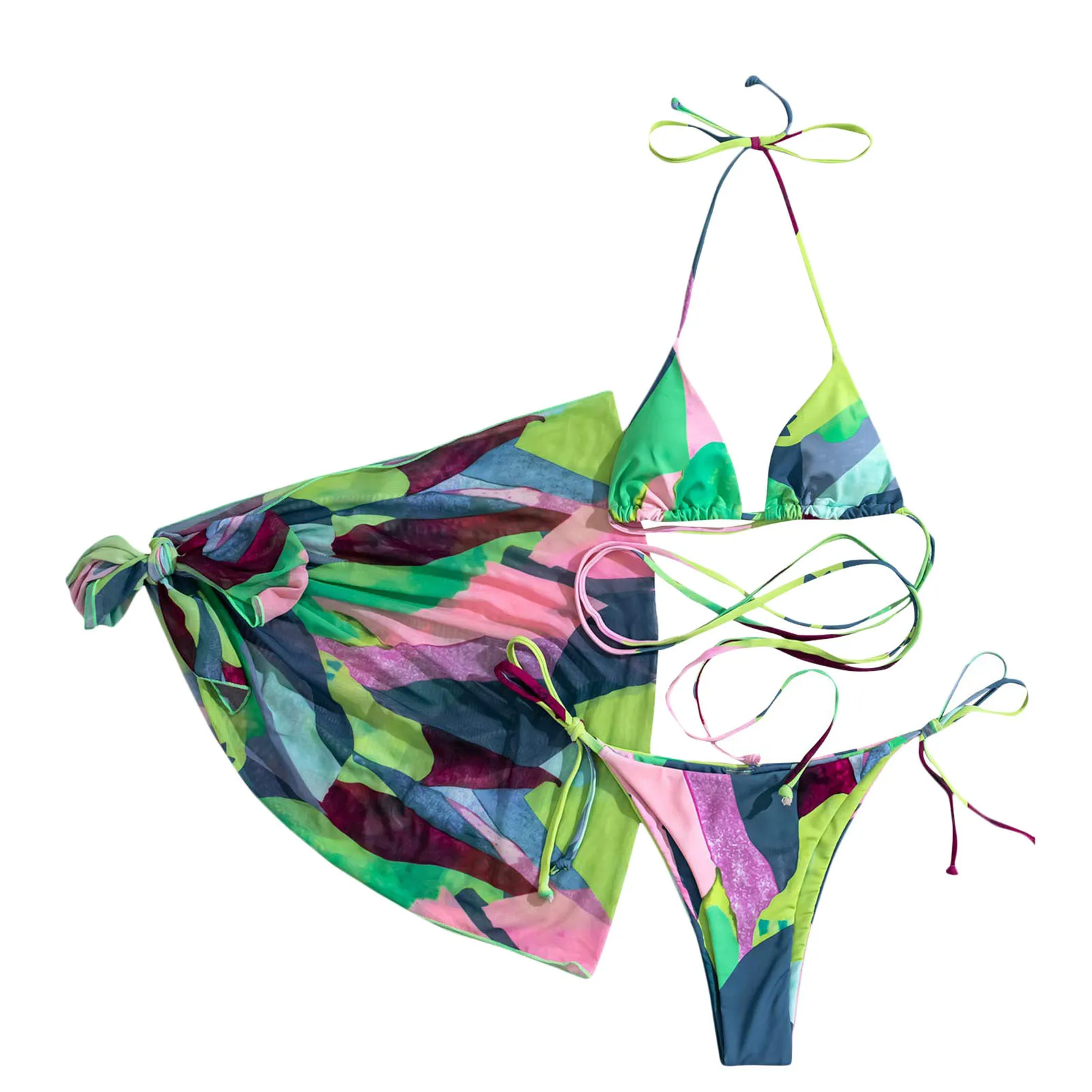 

Женская пляжная Купальная юбка с лямкой на шее и обложкой