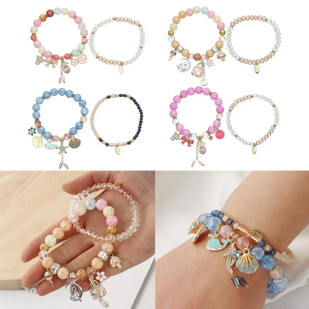 

Popular Girls Princess Jewelry Kids Bead Bracelet Multi-layer Alloy Pendant