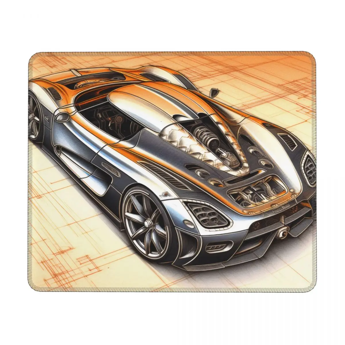 Drawing Schematics Rubber Table Mousepad Anti Fatigue Soft Original Mouse Pads
