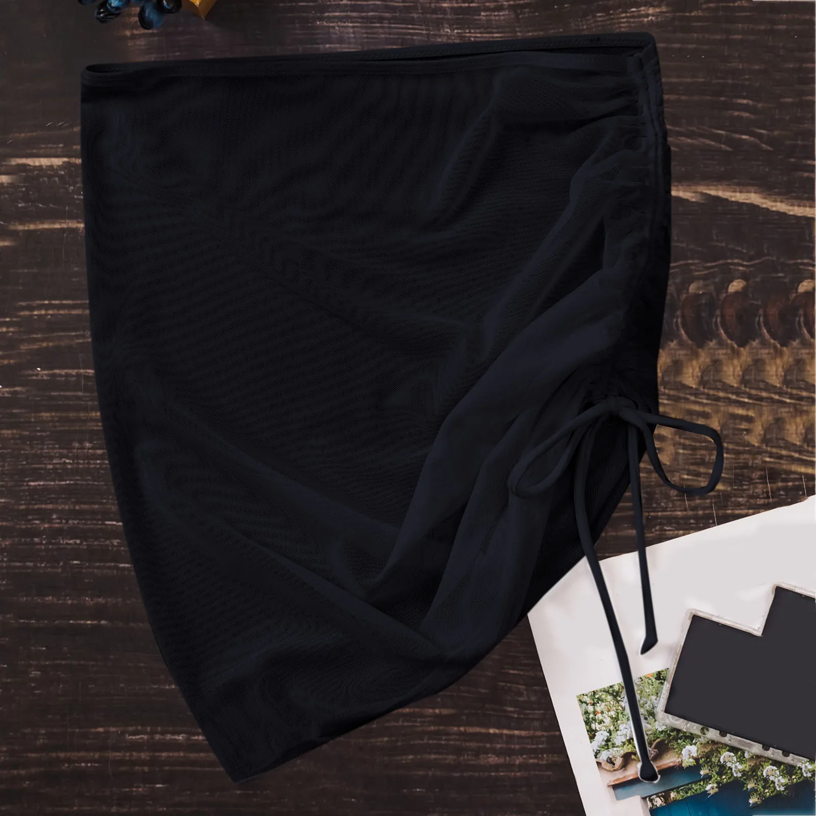 Сексуальные женские черные шифоновые купальники Прозрачная женская накидка