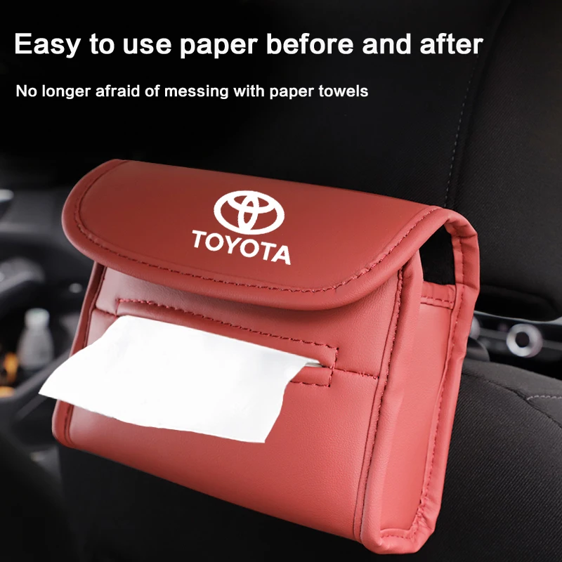 

Portable Car Tissue Box Paper Towel Bag Hanging Storage Accessories For Toyota Corolla Yaris Raize Rav4 Venza Aqua CHR Voxy Rush