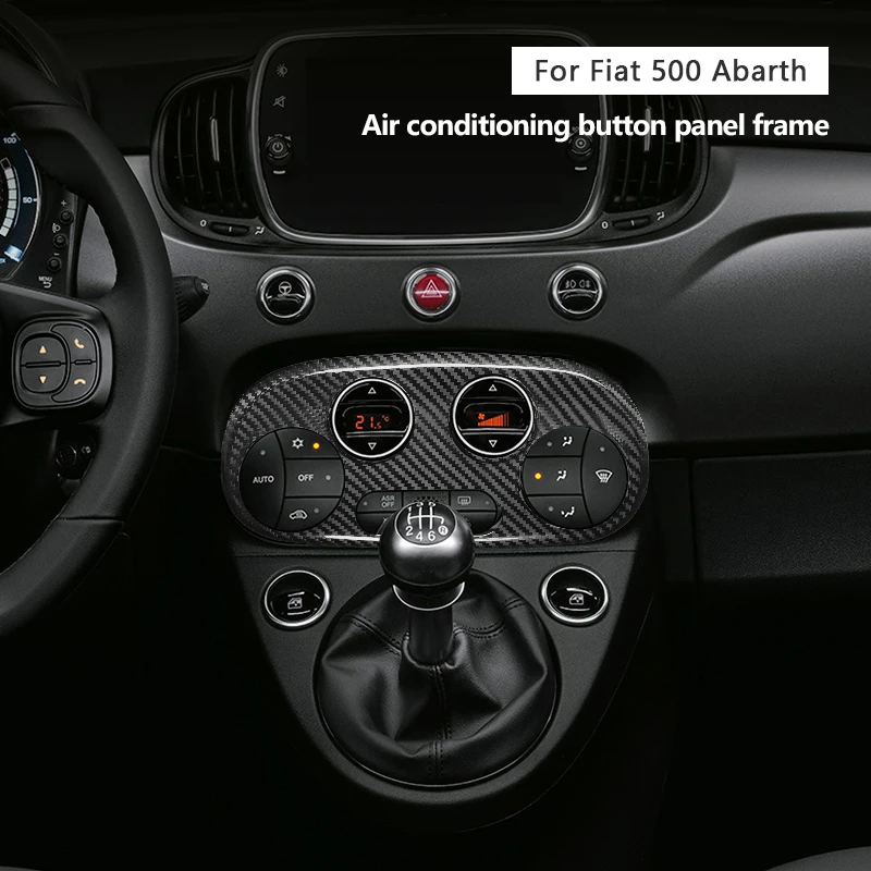 Shasha Dry Carbon Fiber, рамка панели кнопки кондиционера для Fiat Abarth 500 2012-2015, аксессуары из углеродного волокна (art.: 3920cbff7faef) - 3920cbff7faef
