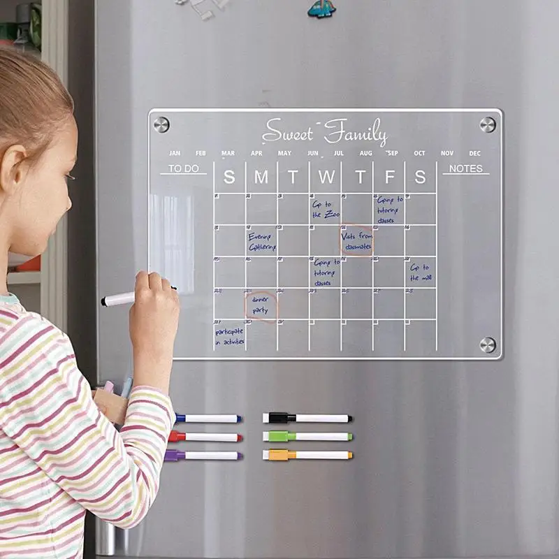 

Magnetic Calendar Board Planner Daily Weekly Monthly Schedule Acrylic Calendar Dry Erase Board Clear Fridge Sticker To Do List