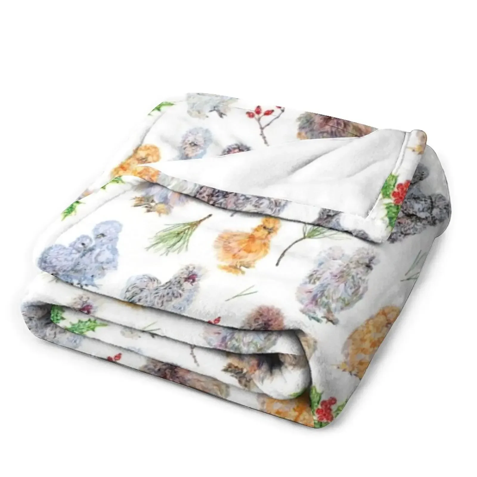 Зимнее праздничное одеяло Silkie с рисунком курицы дорожные фланелевые пушистые